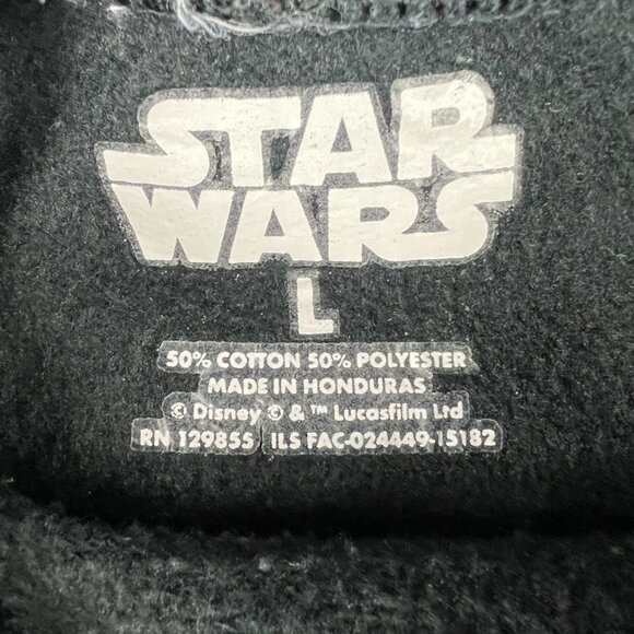 2015 Star Wars The Force Awakens Sweatshirt Adult Large Black Faded Hoodie Movie - Picture 8 of 15